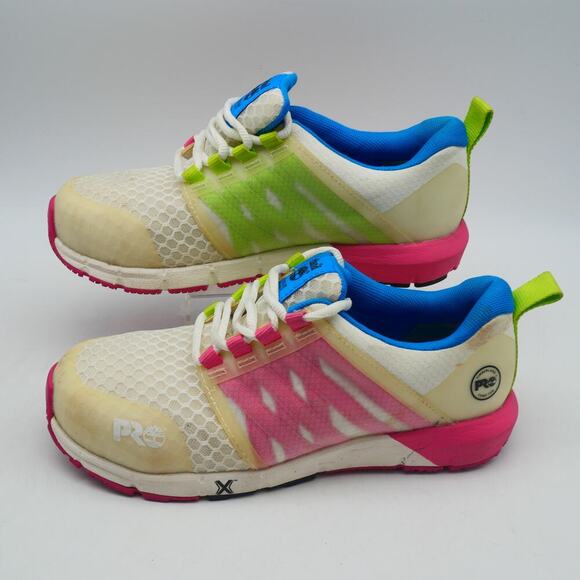 Timberland Women's 6.5 PRO Radius Composite Safety Toe Work Shoes White Pink - Picture 2 of 10